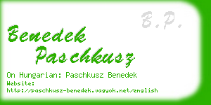 benedek paschkusz business card